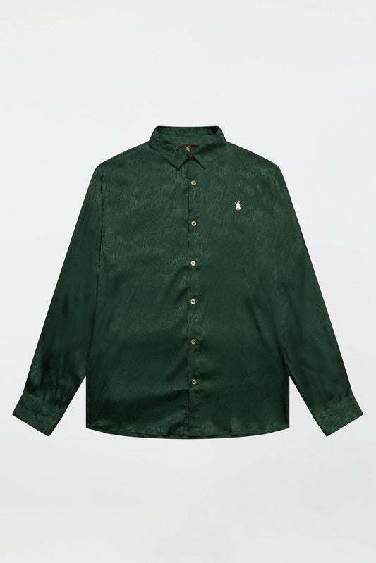 LONG SLEEVE JACQUARD SHIRT – EMERALD