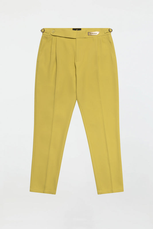 PLEATED PANTS – CHARTREUSE