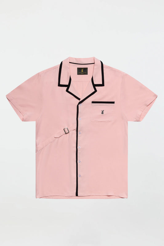 SIDE STRAP CONTRAST SHIRT – PINK