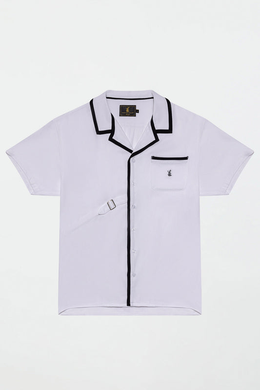 SIDE STRAP CONTRAST SHIRT – WHITE